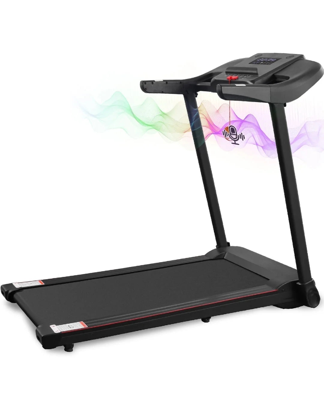 Folding Electric Treadmill with Bluetooth and Voice Control for Home and Office, Speed Range 0.5-7.5 MPH